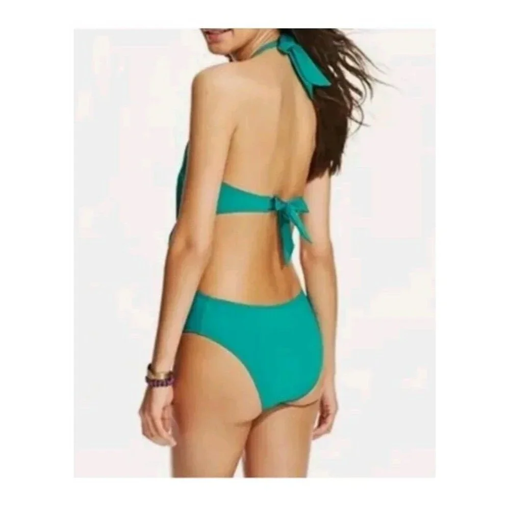 Bar III Draped Monokini One-piece Swimsuit Green Jade XS NWT